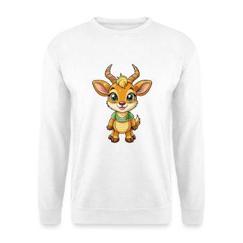 Impala Niedliche Zeichentrickfigur Kawaii Clipart - Unisex Pullover - Weiß - Vorne