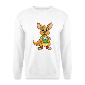 Kangourou Mignon Personnage De Dessin Animé Kawaii Clipart - Sweat-shirt Unisexe - blanc - Devant