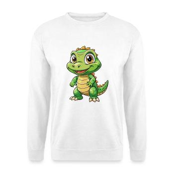 Komodo Dragon Cartoon Character Kawaii Clipart - Unisex Sweatshirt - white - Front