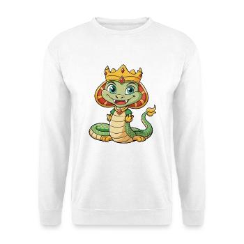Roi Cobra Mignon Personnage De Dessin Animé Kawaii Clipart - Sweat-shirt Unisexe - blanc - Devant