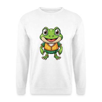 Frog Cute Cartoon Character Kawaii Clipart - Unisex Sweatshirt - white - Front