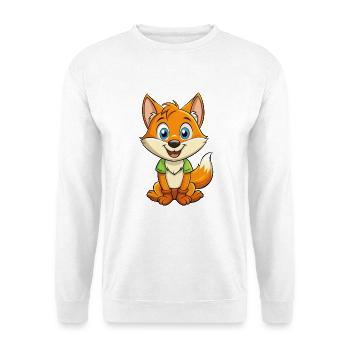 Fuchs Niedliche Zeichentrickfigur Kawaii Clipart - Unisex Pullover - Weiß - Vorne