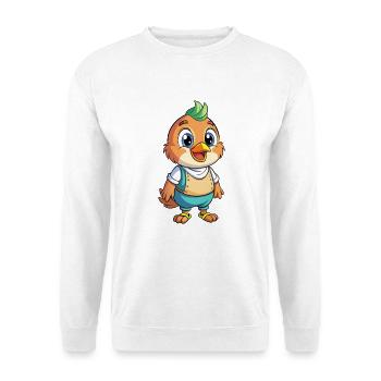 Buchfink Niedliche Zeichentrickfigur Kawaii Clipart - Unisex Pullover - Weiß - Vorne