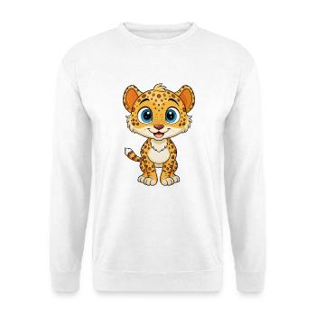 guépard mignon personnage de dessin animé Kawaii Clipart - Sweat-shirt Unisexe - blanc - Devant