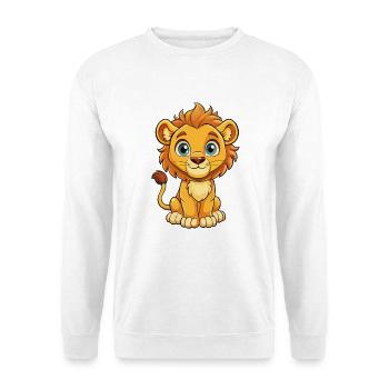Asiatischer Löwe Cartoon Figur Kawaii Clipart - Unisex Pullover - Weiß - Vorne