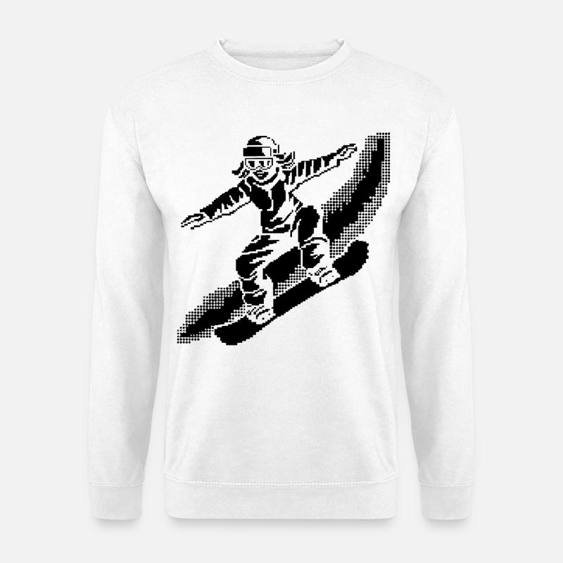 Snowboarder Pixel Art - Unisex Sweatshirt - white