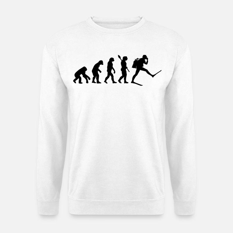 Scuba Diver Funny Human Evolution - Unisex Sweatshirt - white