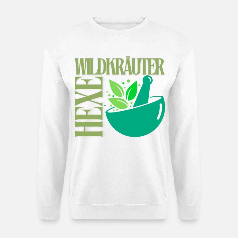 Mystisches Kräuter Design Wildkräuter Hexe - Unisex Pullover - Weiß