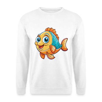 Fish Cute Cartoon Character Kawaii Clipart - Unisex Sweatshirt - white - Front