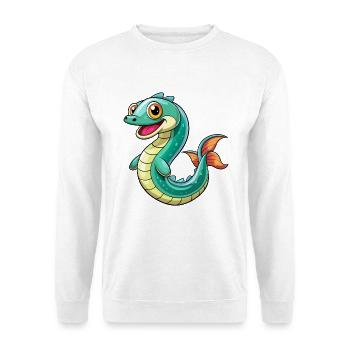 Eel Cute Cartoon Character Kawaii Clipart - Unisex Sweatshirt - white - Front