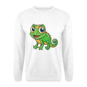 Chameleon Cute Cartoon Character Kawaii Clipart - Unisex Sweatshirt - white - Front