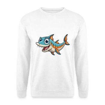 Barracuda Mignon Personnage De Dessin Animé Kawaii Clipart - Sweat-shirt Unisexe - blanc - Devant