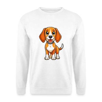 Beagle Dog Cute Cartoon Character Kawaii Clipart - Unisex Sweatshirt - white - Front