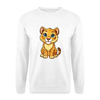 Cougar mignon personnage de dessin animé Kawaii Clipart - Sweat-shirt Unisexe - blanc - Devant