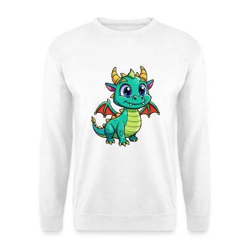 Dragon Cute Cartoon Character Kawaii Clipart - Unisex Sweatshirt - white - Front