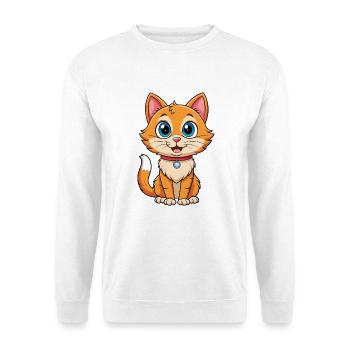 Cat Cute Cartoon Character Kawaii Clipart - Unisex Sweatshirt - white - Front