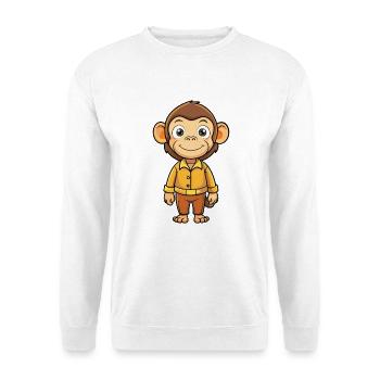 Chimpanzé Mignon Personnage De Dessin Animé Kawaii Clipart - Sweat-shirt Unisexe - blanc - Devant