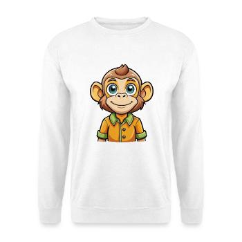 Bonobo Cute Cartoon Character Kawaii Clipart - Unisex Sweatshirt - white - Front