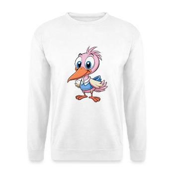 Spoonbill Cute Cartoon Character Kawaii Clipart - Unisex Sweatshirt - white - Front