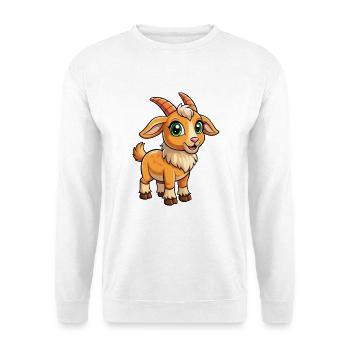 Alpine Goat Cute Cartoon Character Kawaii Clipart - Unisex Sweatshirt - white - Front