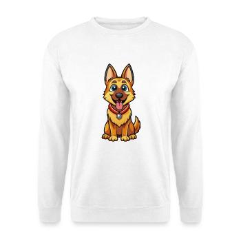 German Shepherd Dog Cute Cartoon Kawaii Clipart - Unisex Sweatshirt - white - Front
