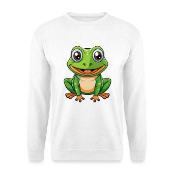 Frog Cute Cartoon Character Kawaii Clipart - Unisex Sweatshirt - white - Front