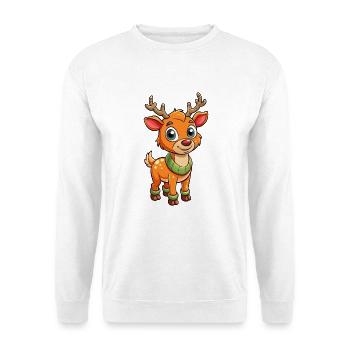 Elch Niedliche Zeichentrickfigur Kawaii Clipart - Unisex Pullover - Weiß - Vorne