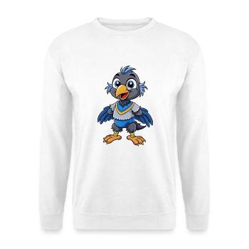 corbeau mignon personnage de dessin animé Kawaii Clipart - Sweat-shirt Unisexe - blanc - Devant