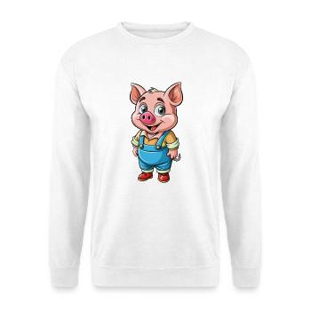Pig Cute Cartoon Character Kawaii Clipart - Unisex Sweatshirt - white - Front