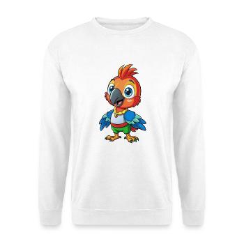 Parrot Cute Cartoon Character Kawaii Clipart - Unisex Sweatshirt - white - Front