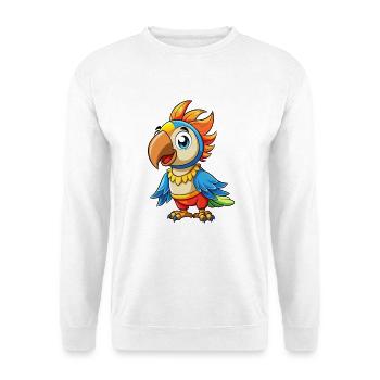 Parrot Cute Cartoon Character Kawaii Clipart - Unisex Sweatshirt - white - Front
