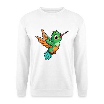 Hummingbird Cute Cartoon Character Kawaii Clipart - Unisex Sweatshirt - white - Front