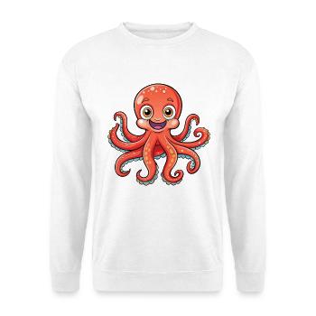 Octopus Cute Cartoon Character Kawaii Clipart - Unisex Sweatshirt - white - Front