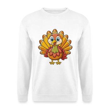 Turkey Cute Cartoon Character Kawaii Clipart - Unisex Sweatshirt - white - Front