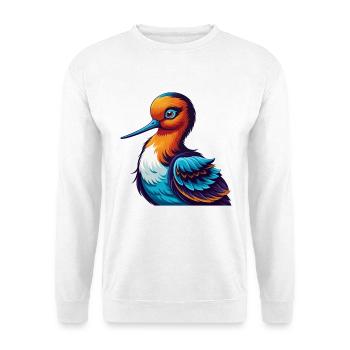 Avocet Colorful Kawaii Cartoon Character Clipart - Unisex Sweatshirt - white - Front