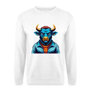 Bull Colorful Kawaii Cartoon Character Clipart - Unisex Sweatshirt - white - Front