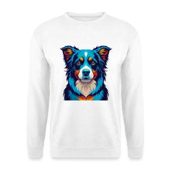 Australian Shepherd Dog Colorful Kawaii Cartoon - Unisex Sweatshirt - white - Front