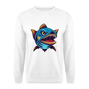 Barracuda Coloré Kawaii Dessin Animé Personnage Animal de compagnie - Sweat-shirt Unisexe - blanc - Devant