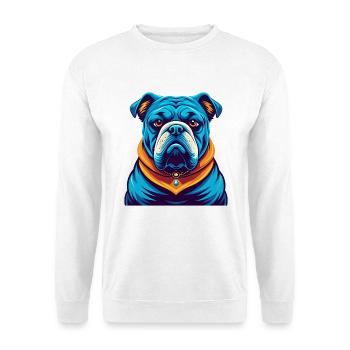 Bulldog Colorful Kawaii Cartoon Character Clipart - Unisex Sweatshirt - white - Front