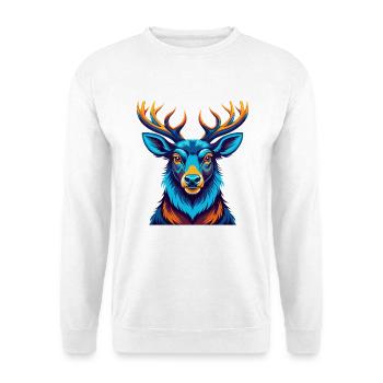 Elch Bunte Kawaii Cartoon Figur Clipart - Unisex Pullover - Weiß - Vorne