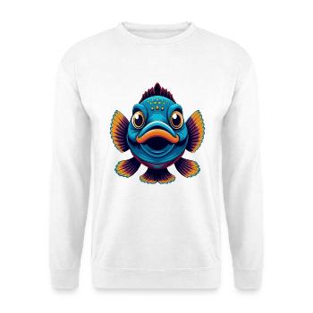 Fish Colorful Kawaii Cartoon Character Clipart - Unisex Sweatshirt - white - Front