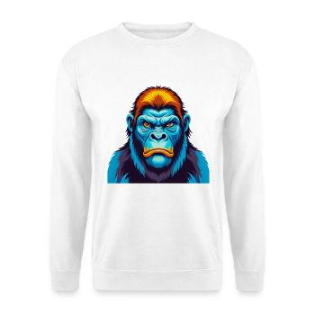 Gorilla Bunte Kawaii Cartoon Figur Clipart - Unisex Pullover - Weiß - Vorne
