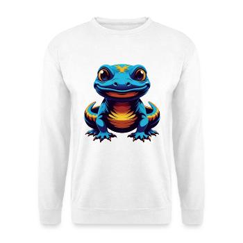 Salamandre Coloré Kawaii Dessin Animé Personnage Animal de compagnie - Sweat-shirt Unisexe - blanc - Devant