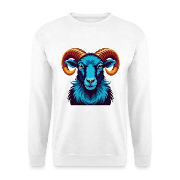 Ram Colorful Kawaii Cartoon Character Clipart - Unisex Sweatshirt - white - Front