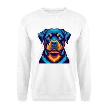 Rottweiler Dog Colorful Kawaii Cartoon Character - Unisex Sweatshirt - white - Front