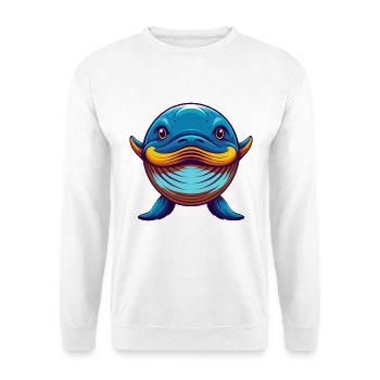 Wal Bunte Kawaii Cartoon Figur Clipart - Unisex Pullover - Weiß - Vorne