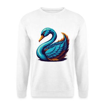 Schwan Bunte Kawaii Cartoon Figur Clipart - Unisex Pullover - Weiß - Vorne