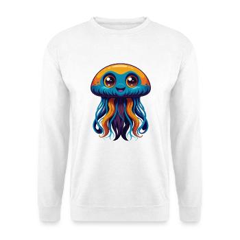 Qualle Bunte Kawaii Cartoon Figur Haustier - Unisex Pullover - Weiß - Vorne