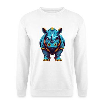 Rhino Colorful Kawaii Cartoon Character Clipart - Unisex Sweatshirt - white - Front