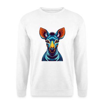Okapi coloré Kawaii dessin animé Personnage Clipart - Sweat-shirt Unisexe - blanc - Devant